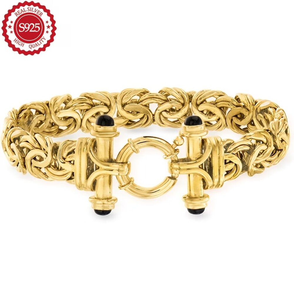 NEW Byzantine link 18k/925 bracelet
